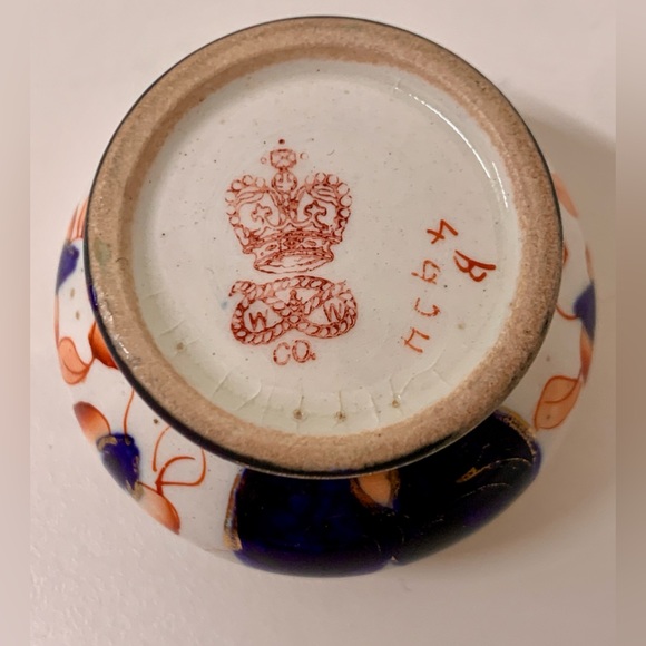 19th Century Antique Gaudy Welsh Unrecorded Pattern Metal Banded Salt Vessel - Picture 5 of 16